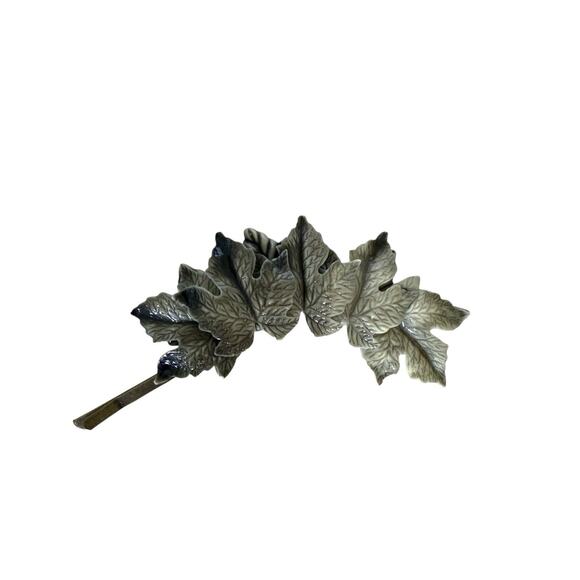 Fall Green Hairpin Vintage Leaf Hair Accessory Clips Barrette Statement Style - Picture 4 of 4